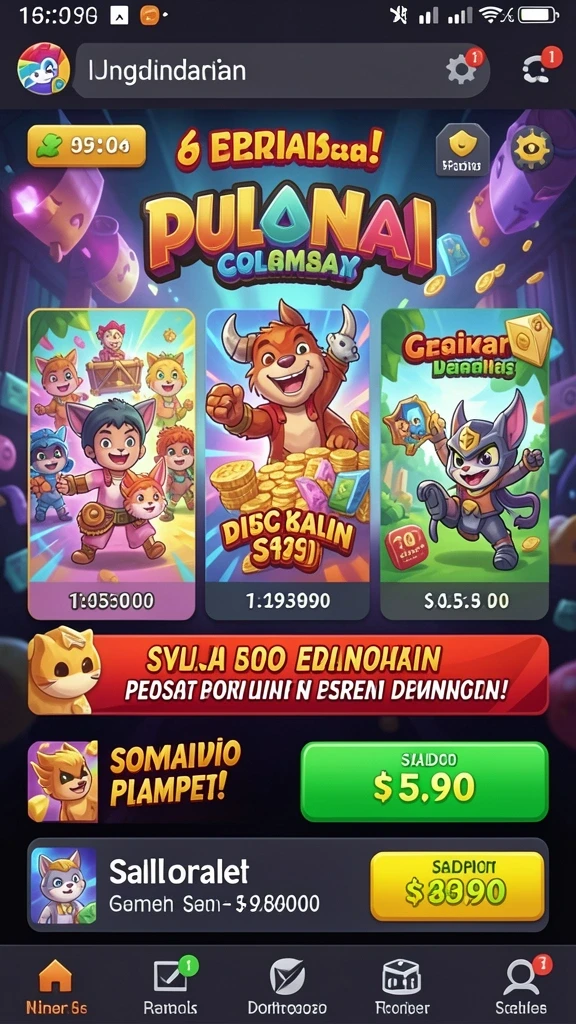 Screenshot memperlihatkan bonus menarik yang dapat dimenangkan pemain.