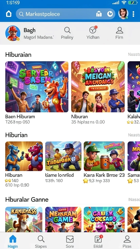Tampilan level yang penuh warna dan menarik.