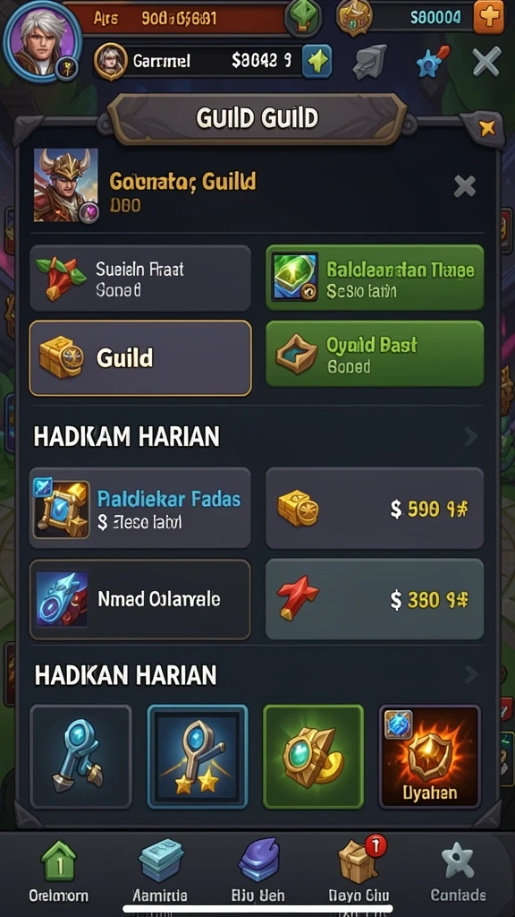 Tampilan awal permainan dengan karakter utama yang menarik.