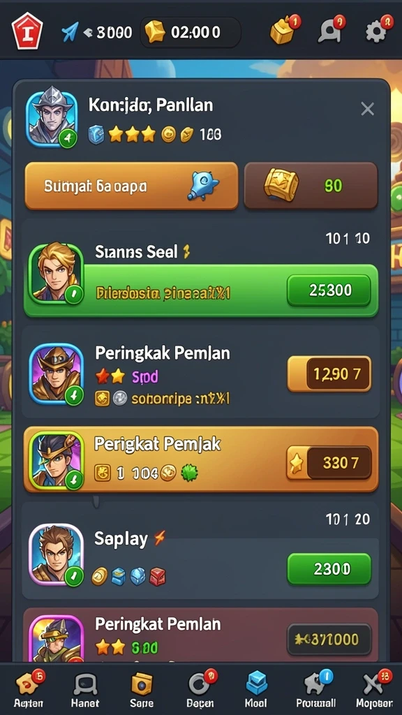 Tampilan antarmuka permainan yang menarik.