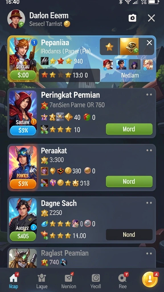 Karakter-karakter unik yang bisa dipilih oleh pemain.