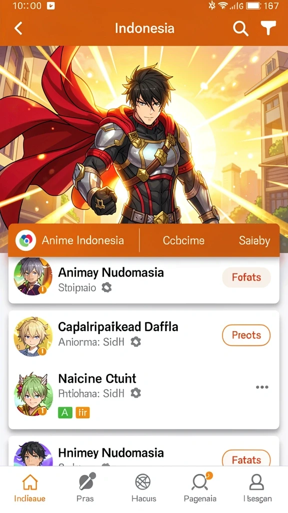 Screenshot kedua menampilkan karakter yang dapat dipilih oleh pemain.