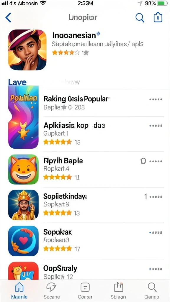 Tampilan menu utama REBAHIN yang menarik.