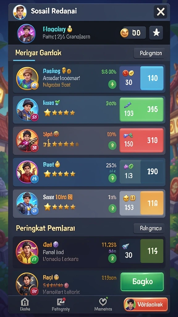 Tangkapan layar memperlihatkan fitur kustomisasi karakter.